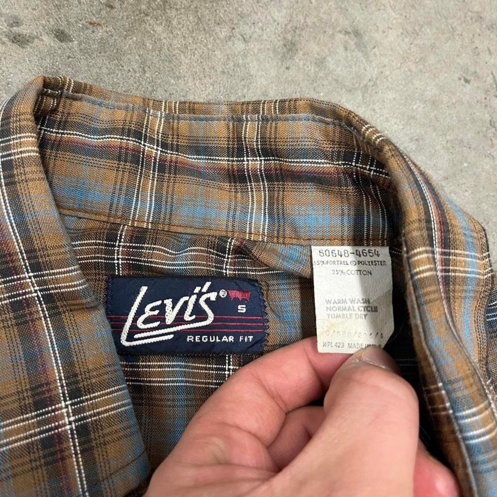 Vintage 70s Levi's western style pearl snap button‎ up long sleeve shirt - Picture 4 of 6